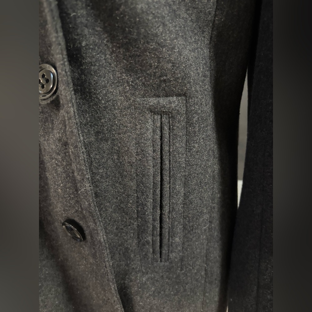 Covington women’s car length coat, grey wool blend, double breasted with hood - Picture 3 of 9